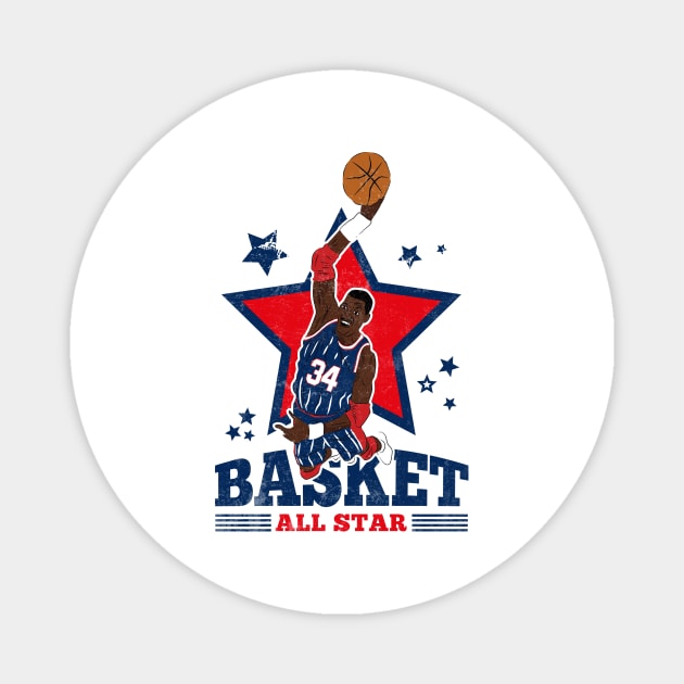 Olajuwon Basketball The Dream Houston 34 All Star Magnet by TEEWEB